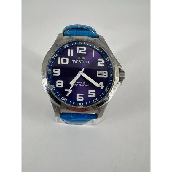 Blue Men’s 45mm TW Steel Oversized Pilot Watch Model TW400 Tested Working - Picture 1 of 7